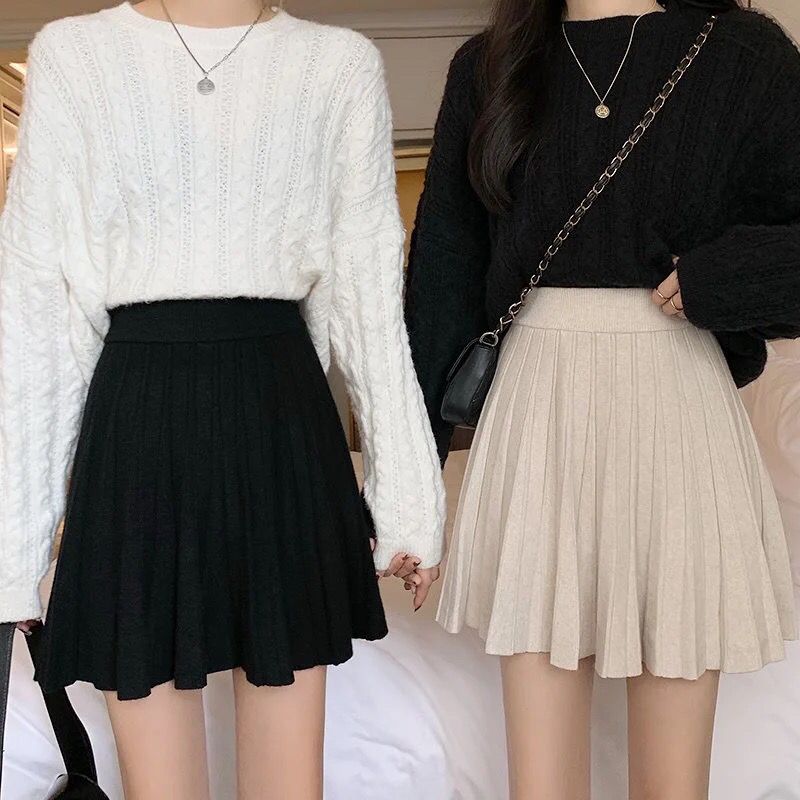 超彈!!秋冬韓版百褶針織短裙*4色(XL可穿)