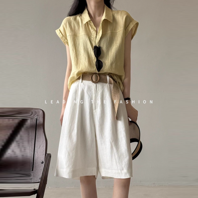 素面小飛袖襯衫 輕盈透氣 氣質通勤款