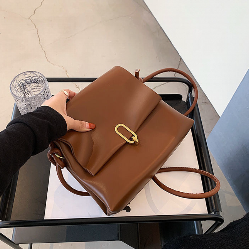 復古高質感鎖扣小方包 韓版氣質百搭