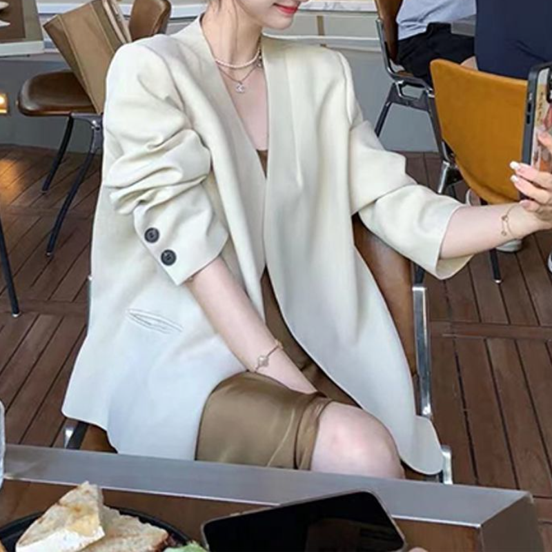 小香風小西裝外套 鼠尾草綠 高級感 寬版剪裁 挺版有型