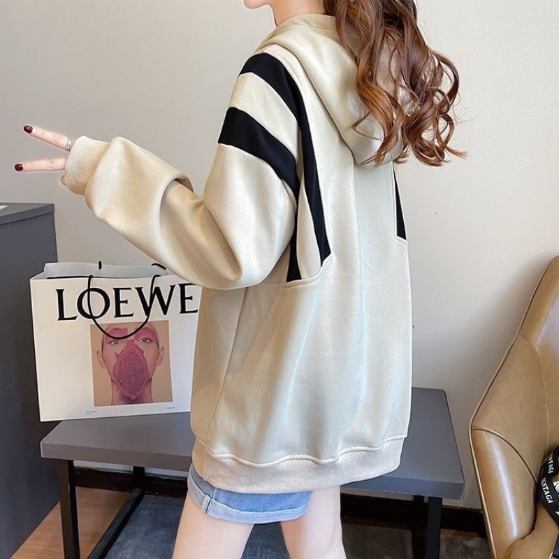 休閒半拉鍊連帽大學T 寬鬆顯瘦 簡約運動風 有刷毛／不刷毛