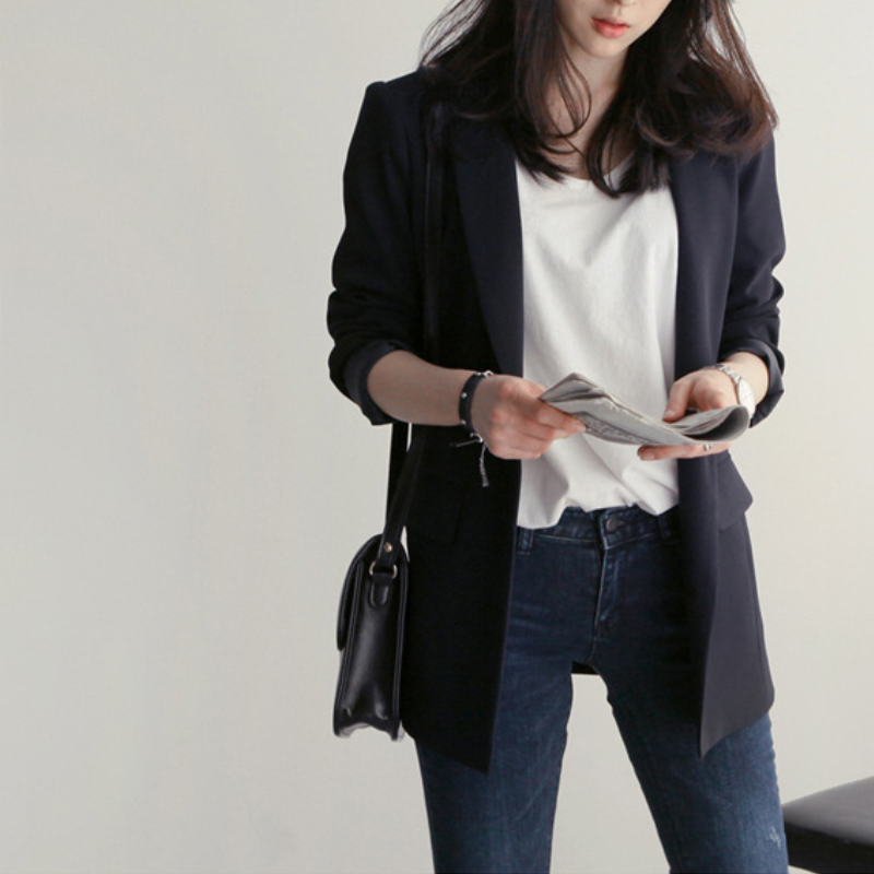 韓系 ‧ chic西裝外套純色港味長袖休閒風 顯瘦韓版
