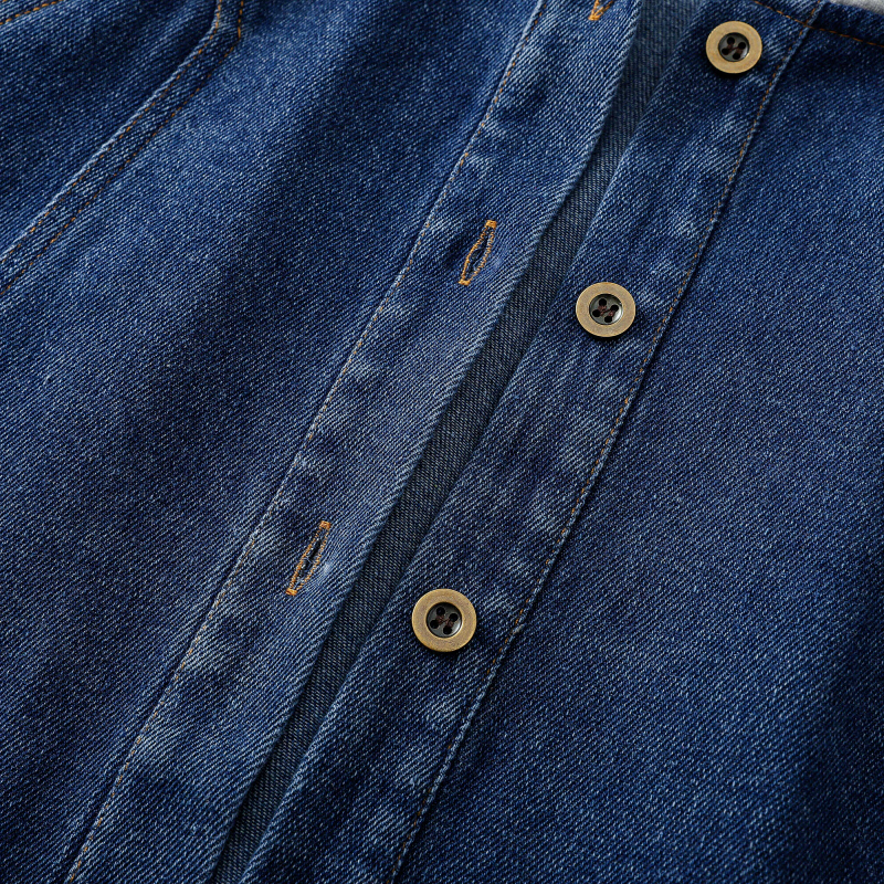 假兩件連帽牛仔外套 中長版剪裁 休閒百搭款