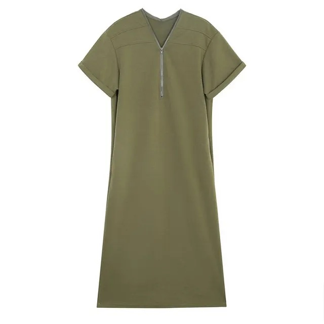 肉肉消失術復古赫本風高級拉鍊大尺寸寬鬆長洋裝