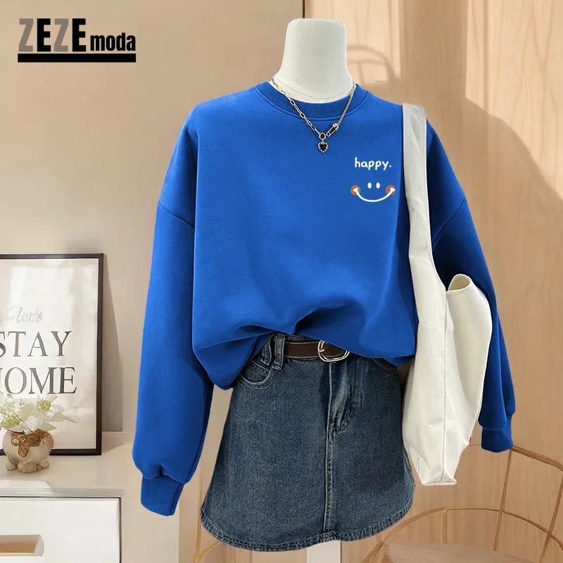 春秋新款寬鬆圓領大學TEE外套 無帽休閒百搭上衣 男女