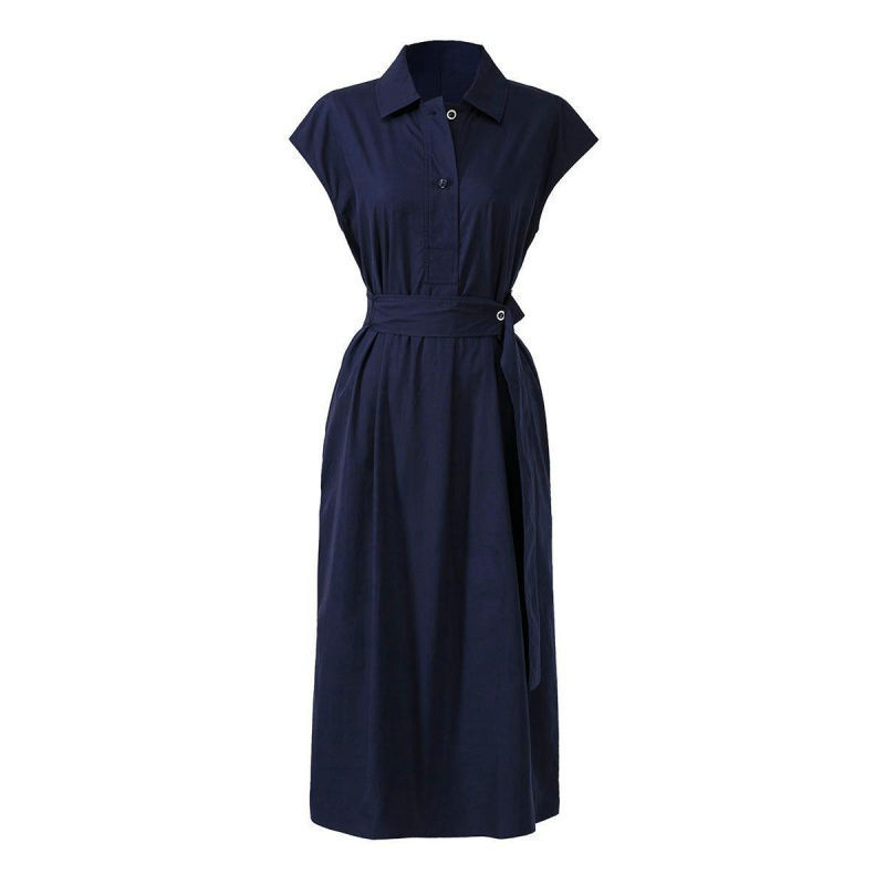 法式收腰襯衫裙-新款顯瘦遮肚設計 名媛氣質連身裙