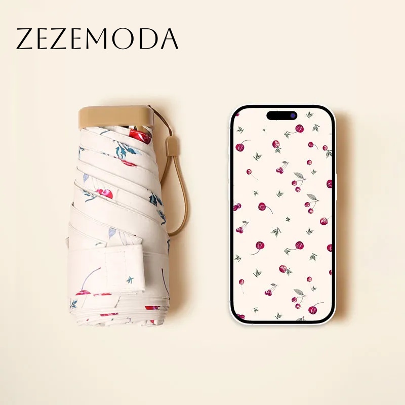 名媛防曬卡包六折傘 抗UV50+ 掌中寶晴雨兩用 可收進小廢包復古遮陽傘