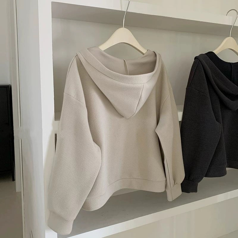 兩件式套裝 連帽V領上衣＋繞頸連身裙（固定式、後背鬆緊） 寬鬆休閒顯瘦