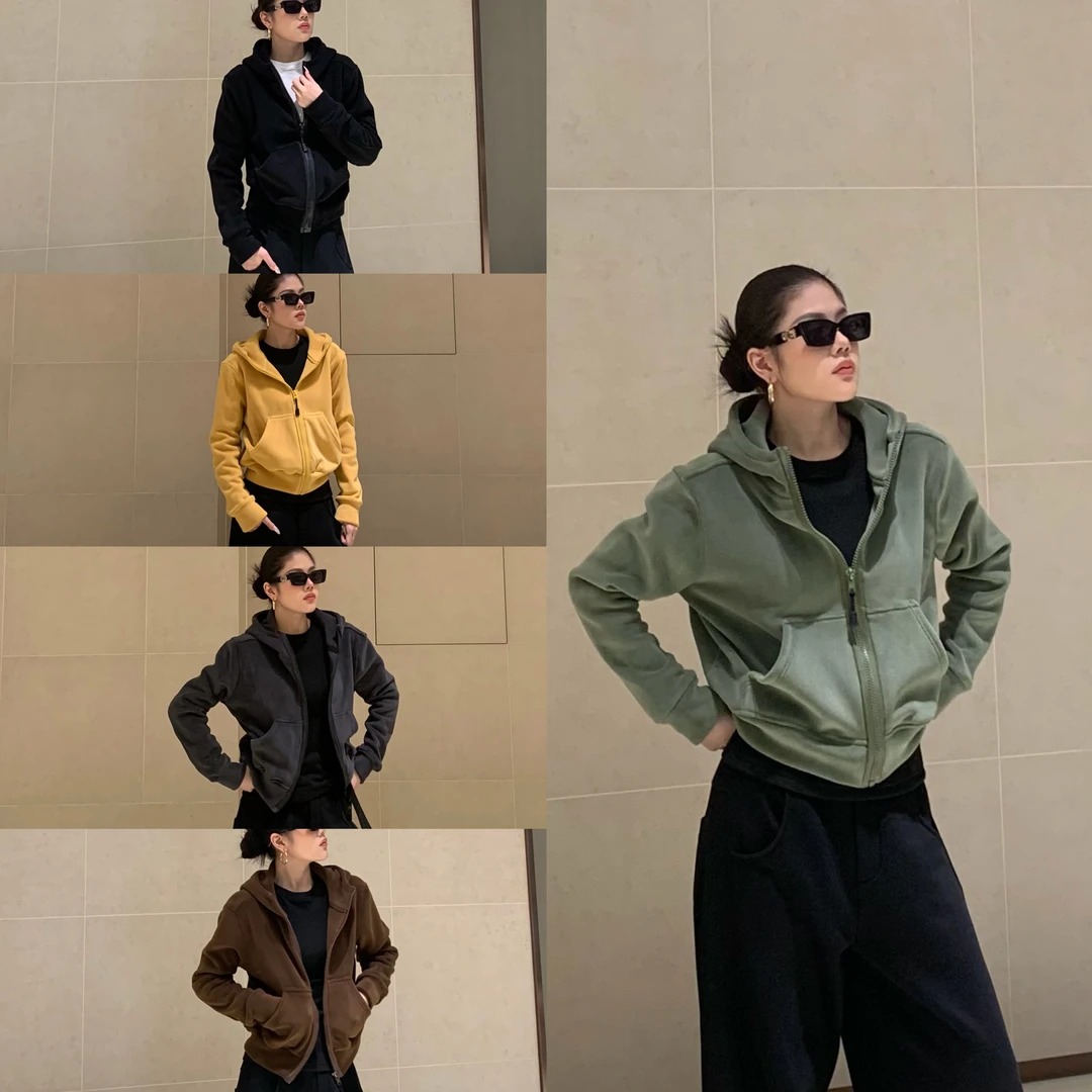 雙面絨連帽開襯外套 加絨加厚保暖 時尚百搭冬季外套