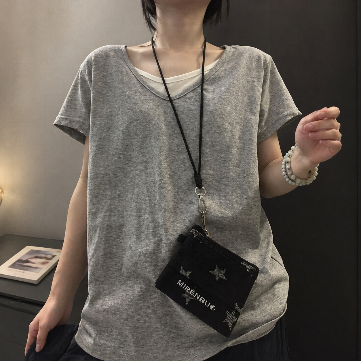 假兩件拼接短袖T恤 寬鬆版型 層次感設計 百搭上衣