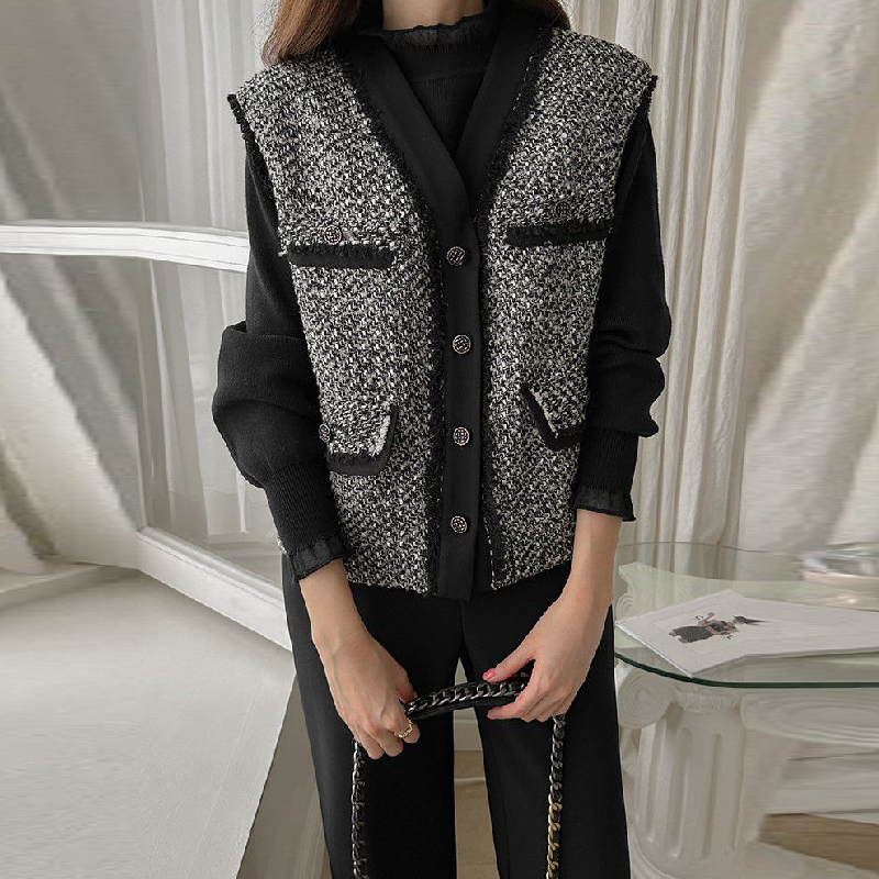 韓國花邊立領上衣-素面蕾絲婚禮OL針織長袖拼接親膚