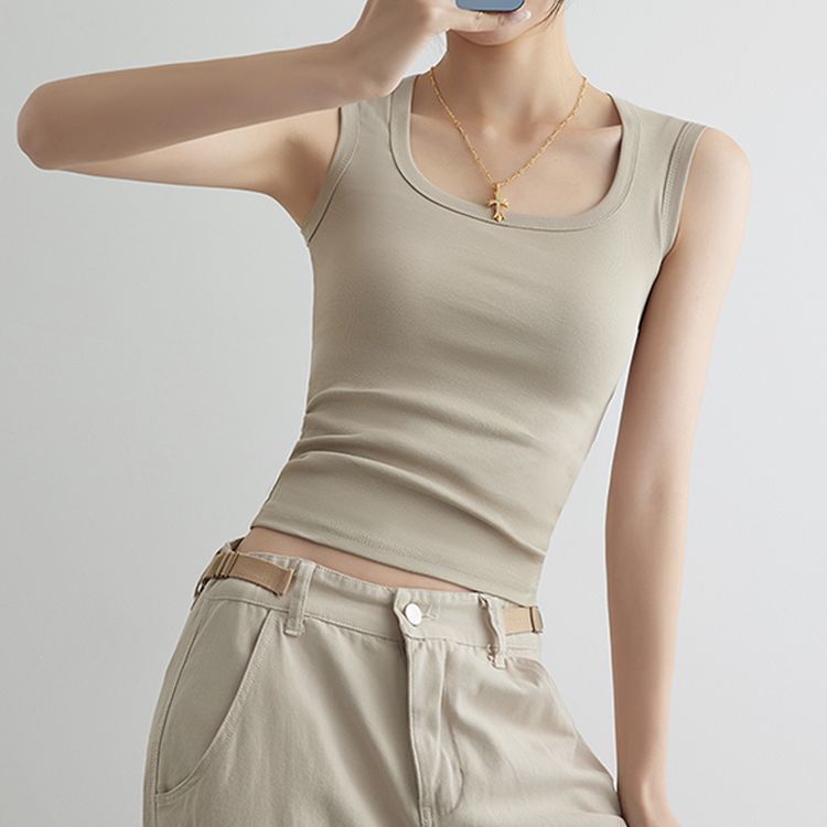 純棉U背心 副乳隱形顯瘦直角肩內搭 鎖骨U型背心