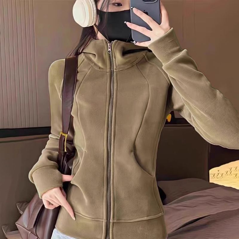 秋冬新款搖粒絨拉鍊外套 連帽/立領 加絨加厚修身款 舒適保暖