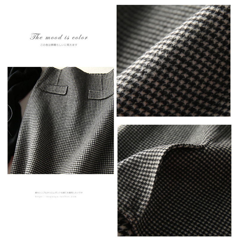 日系優雅秋冬 輕熟風格紋短裙針織百搭通勤半身裙