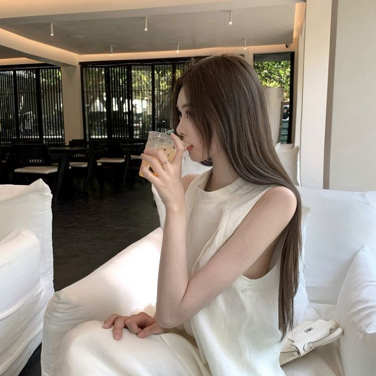 韓系運動休閒套裝 無袖上衣×長版寬褲 兩件式人氣款