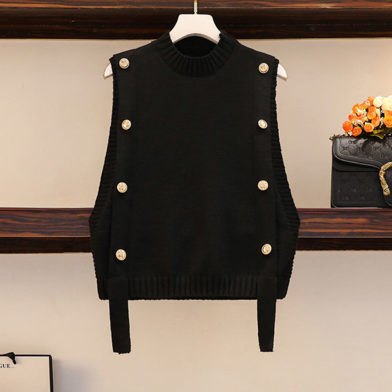 【單品可選】襯衫馬甲兩件套-春秋時尚減齡針織上衣套裝