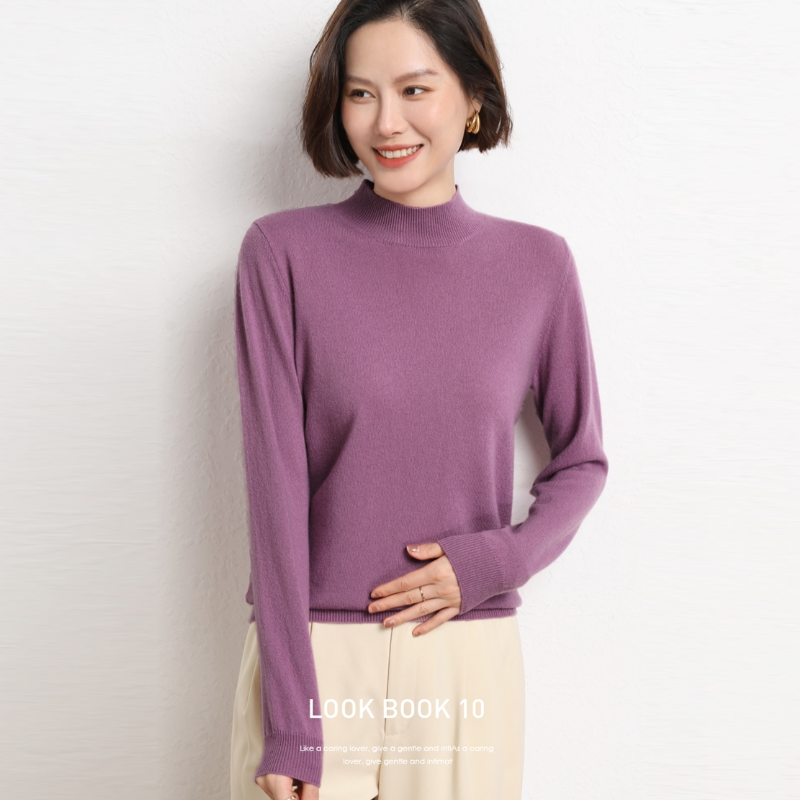 13色 半高領素色針織上衣 秋冬百搭款 修身剪裁毛衣