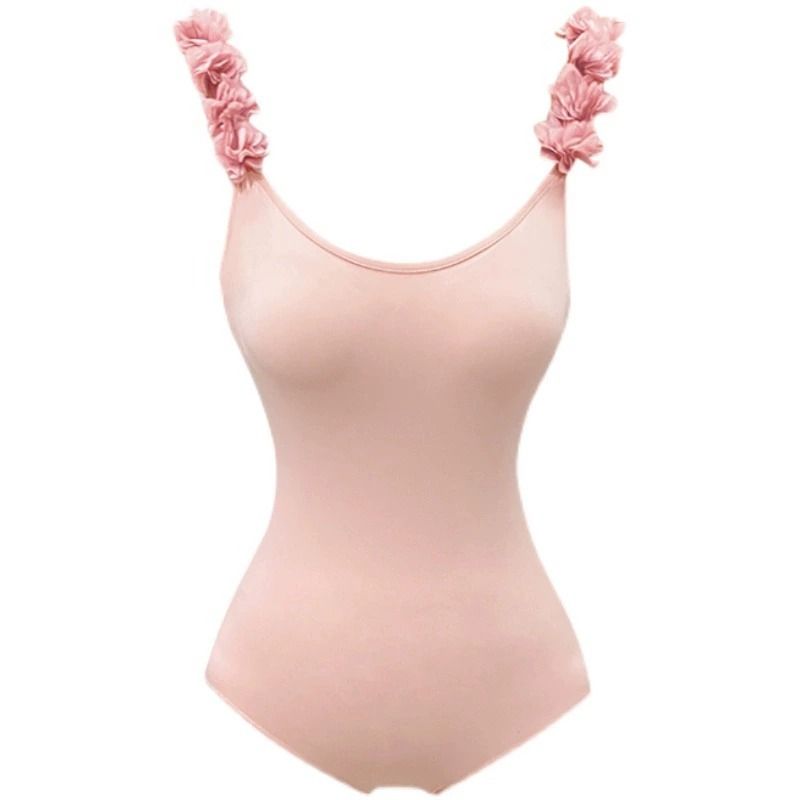 立體花邊連身泳衣 美背露背設計 修飾身形 氣質款