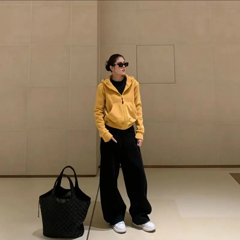 雙面絨連帽開襯外套 加絨加厚保暖 時尚百搭冬季外套