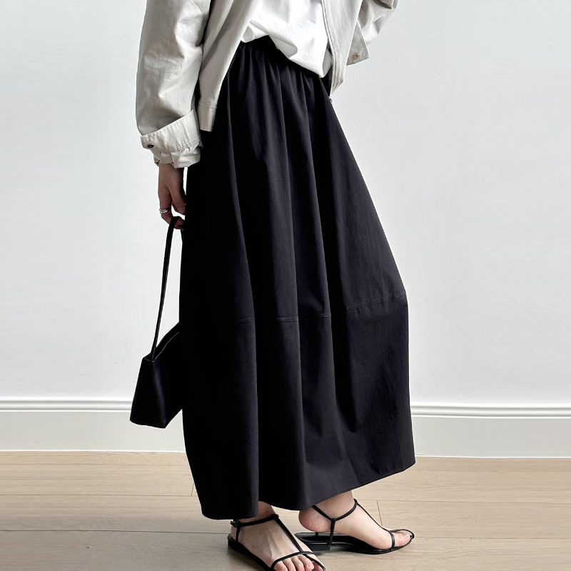 松身收腰花苞擺​ 鐘型剪裁彈力腰封​傘裙（有口袋有內襯）