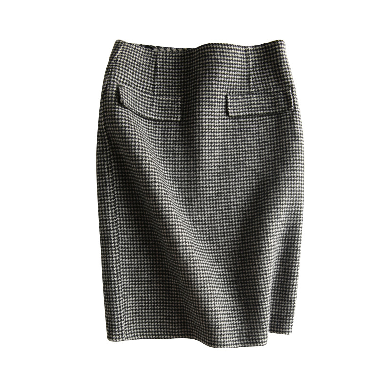 日系優雅秋冬 輕熟風格紋短裙針織百搭通勤半身裙