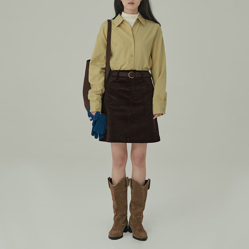 韓國柔絲絨襯衫 春秋新款氛圍遮肉感百搭襯衫上衣