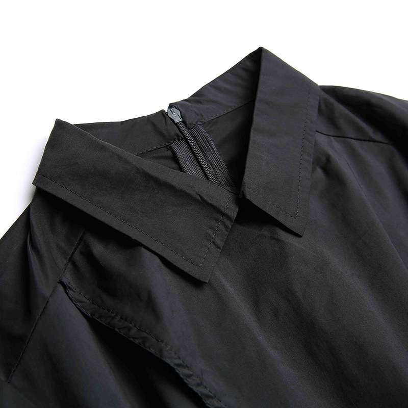 文藝設計感長袖襯衫 春秋寬鬆大尺寸中長款