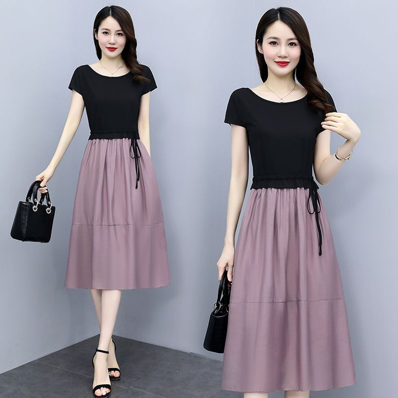 雪紡洋裝女 氣質收腰遮肚顯瘦小個子高端商務宴會約會