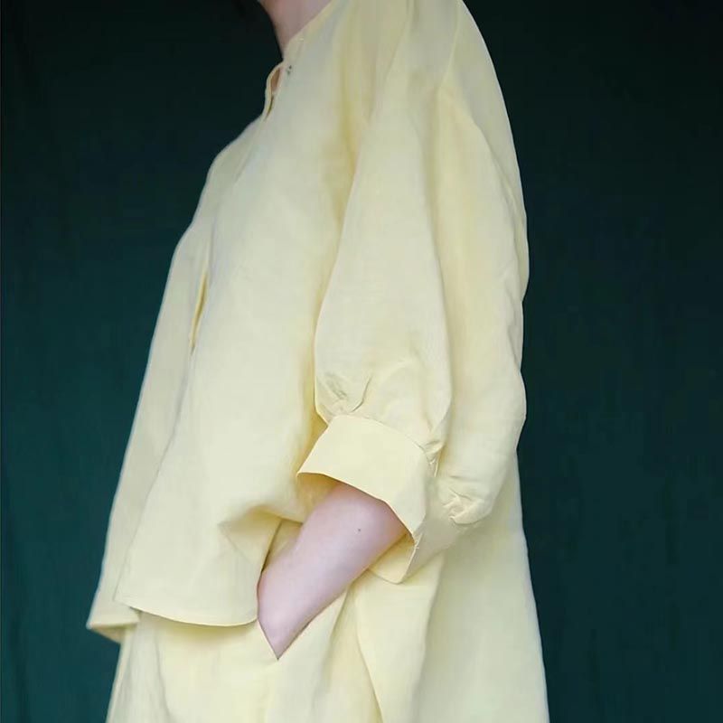 【單品可選】簡約 ‧ 奶黃色排扣兩件套套裝