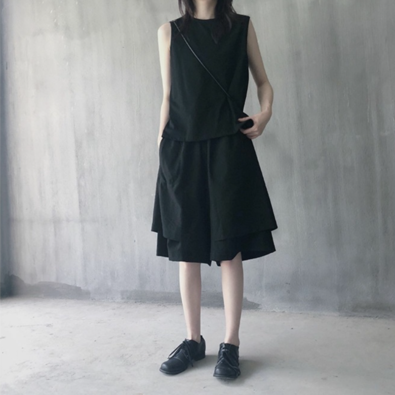 簡約 ‧ 雙層設計感五分褲 短褲 休閒褲夏季裙子