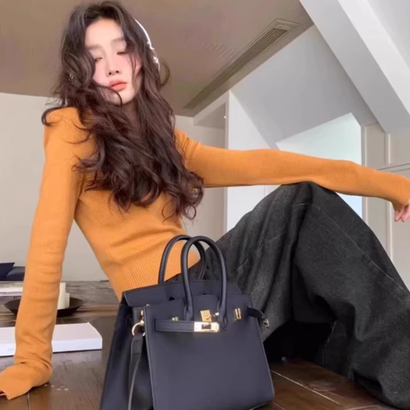 連帽針織短版上衣 5色修身 收腰顯瘦 長袖毛衣 秋季甜辣風