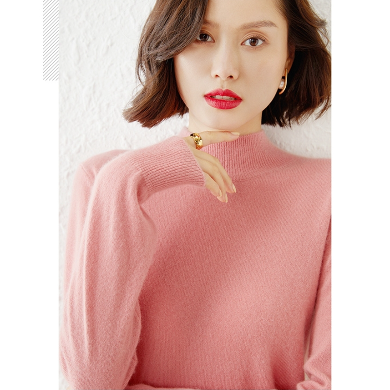 13色 半高領素色針織上衣 秋冬百搭款 修身剪裁毛衣