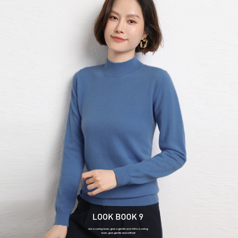 13色 半高領素色針織上衣 秋冬百搭款 修身剪裁毛衣