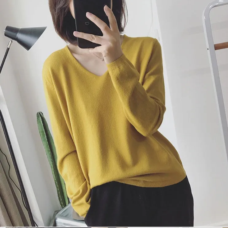 *11色可選 半袖/五分袖/長袖冰絲針織V領T恤上衣 新款新色 純色短袖T恤顯白V領休閒針織衫