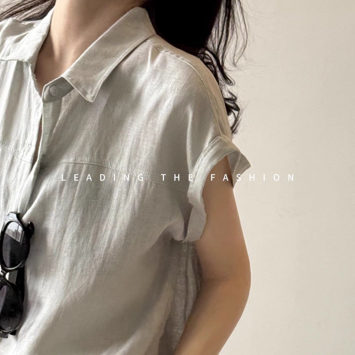 素面小飛袖襯衫 輕盈透氣 氣質通勤款