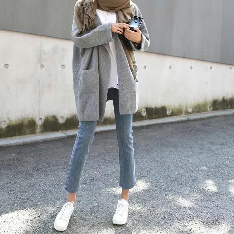 高腰顯瘦破洞牛仔褲-小隻女155九分直筒褲 時尚微喇設計