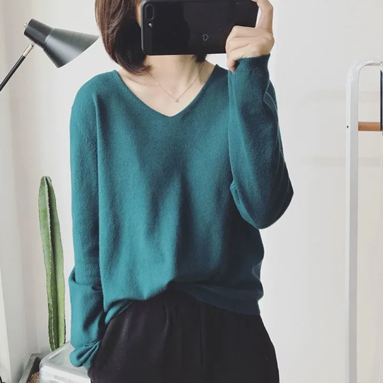 *11色可選 半袖/五分袖/長袖冰絲針織V領T恤上衣 新款新色 純色短袖T恤顯白V領休閒針織衫