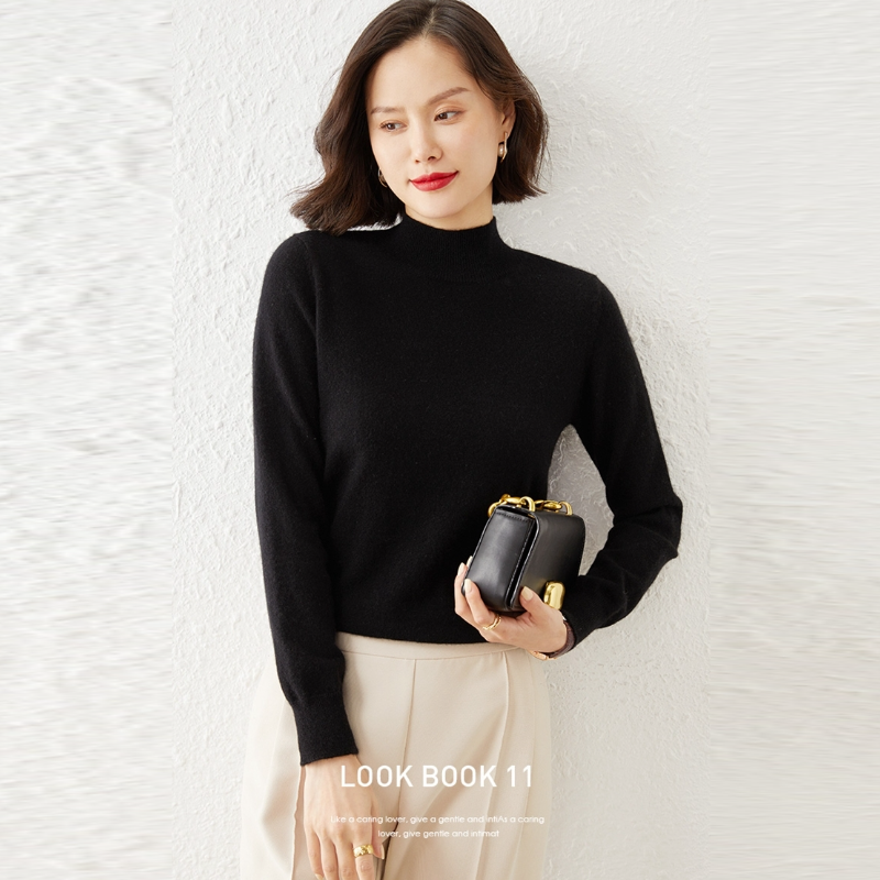 13色 半高領素色針織上衣 秋冬百搭款 修身剪裁毛衣