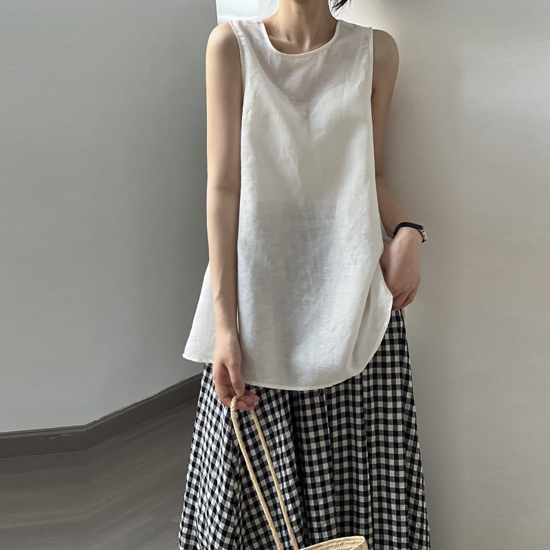 韓系後背綁帶V領無袖上衣  露背設計 輕熟法式感