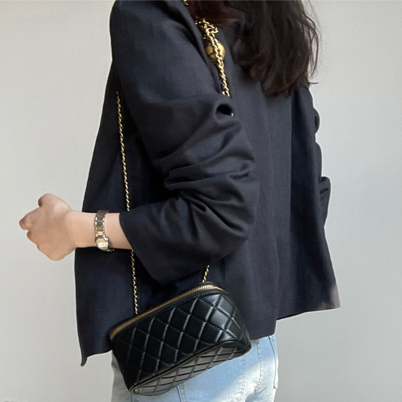 韓系棉麻薄外套 長袖開襟 圓領小西裝版