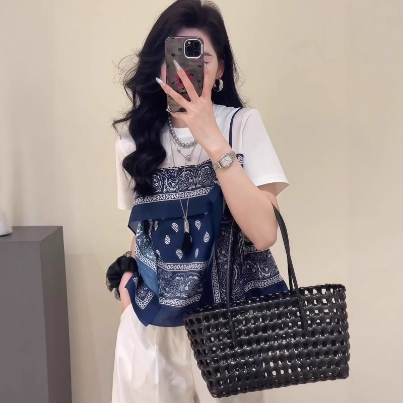 撞色假兩件T恤 寬鬆層次感設計上衣