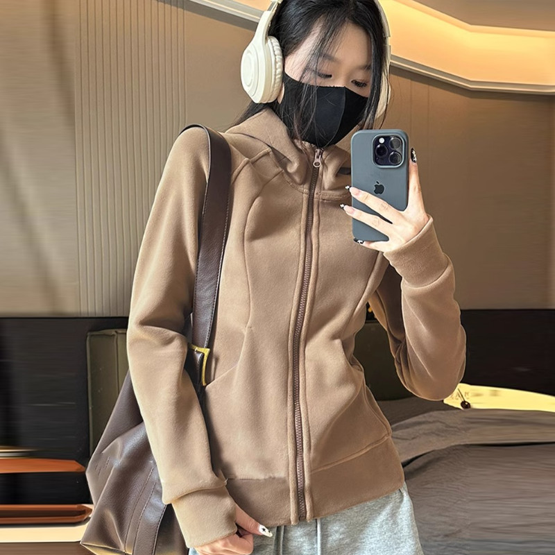 秋冬新款搖粒絨拉鍊外套 連帽/立領 加絨加厚修身款 舒適保暖