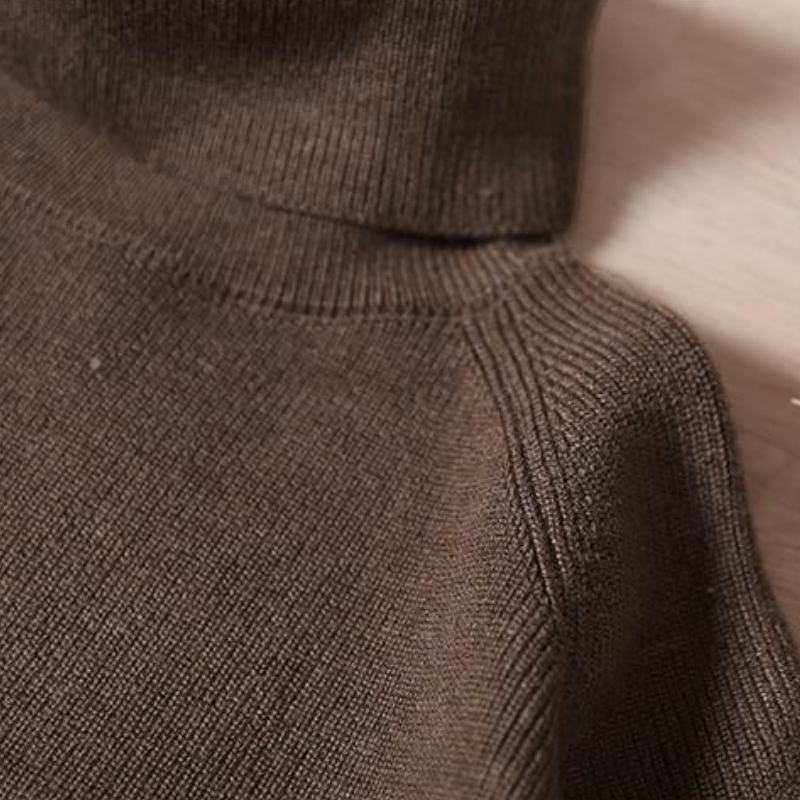 高領針織拼接百褶上衣 寬鬆剪裁 素色氣質 秋冬百搭