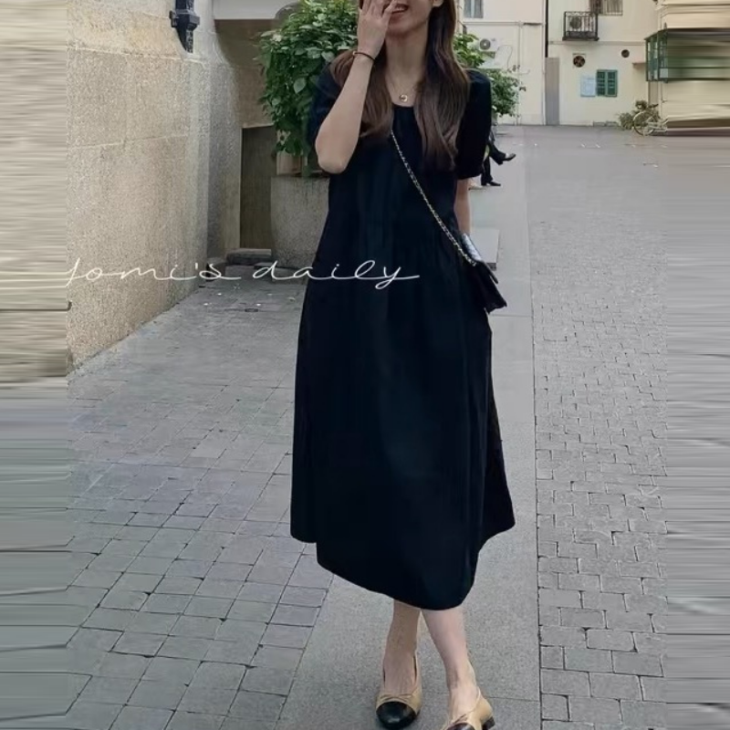 寬鬆高腰設計長洋裝 日常氣質款 大尺碼友善版型