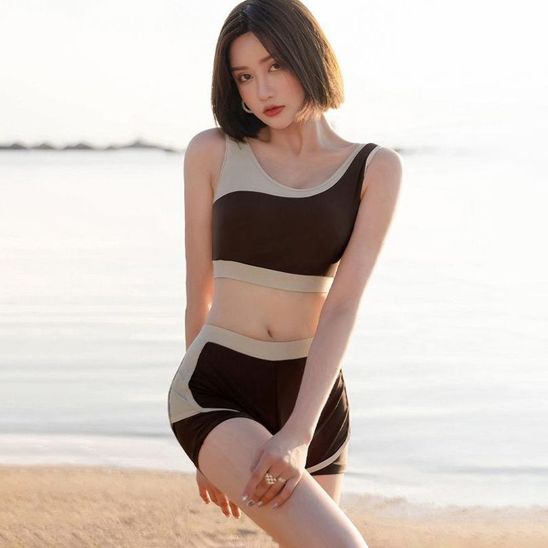 運動風分體泳衣 三件套 遮肉顯瘦 寬鬆舒適款