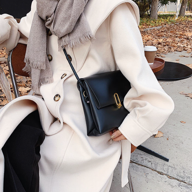 復古高質感鎖扣小方包 韓版氣質百搭