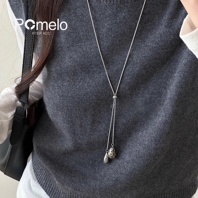 水滴墜飾可調式Y字項鍊 滑扣抽拉設計 毛衣鍊必備