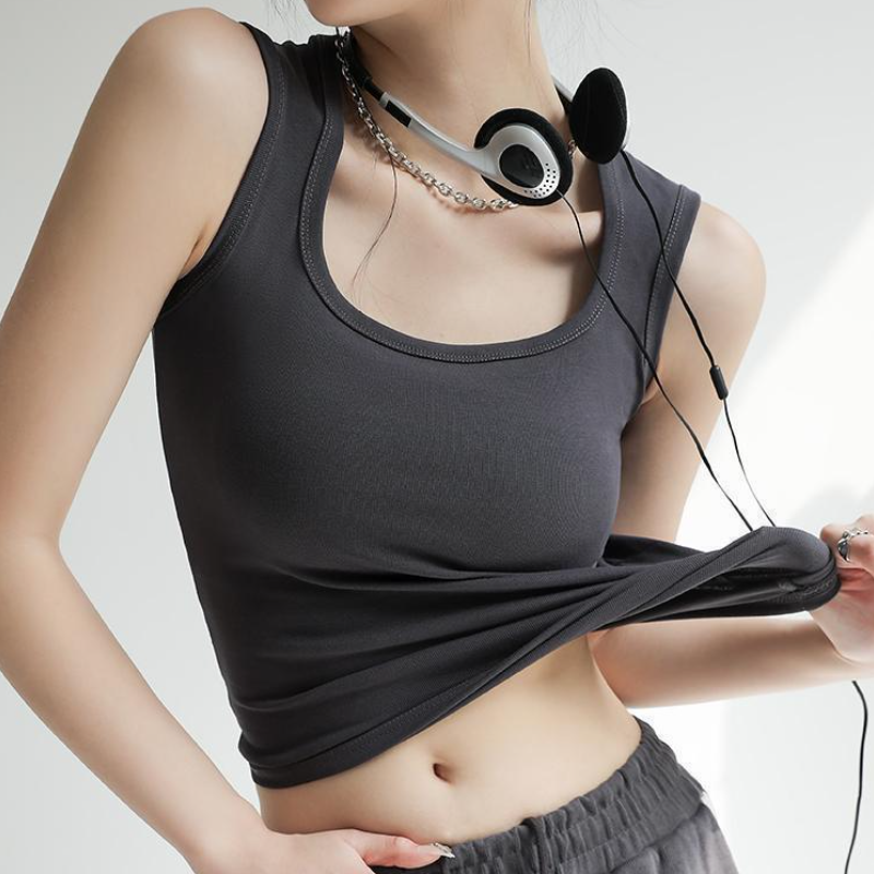 純棉U背心 副乳隱形顯瘦直角肩內搭 鎖骨U型背心