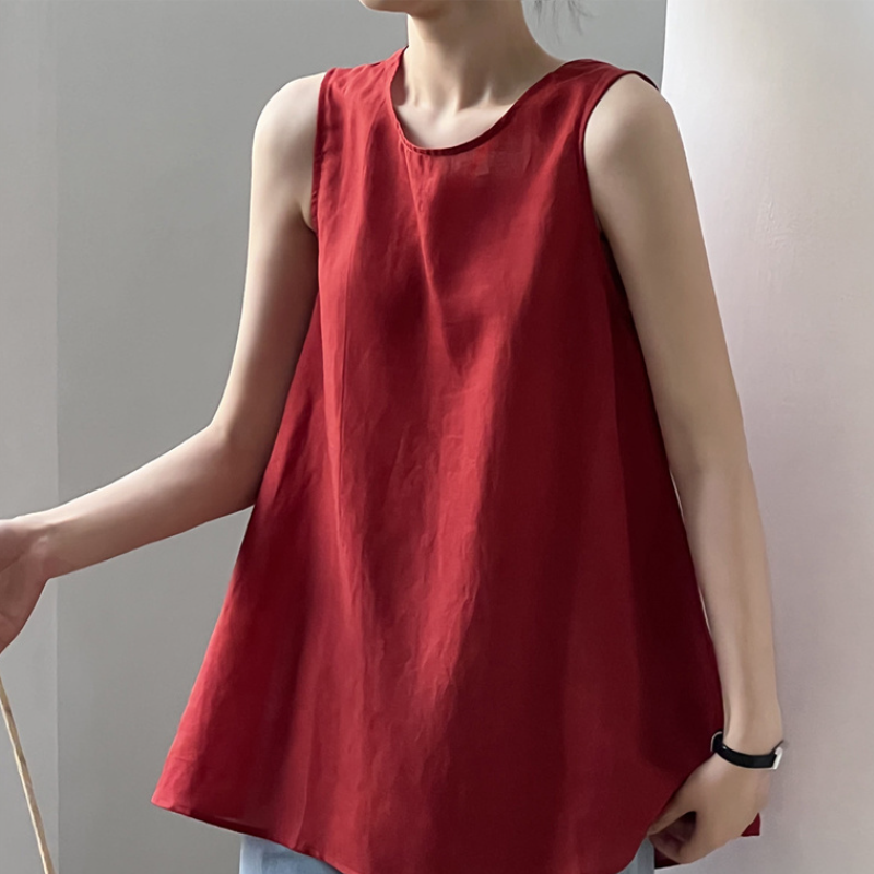 韓系後背綁帶V領無袖上衣  露背設計 輕熟法式感