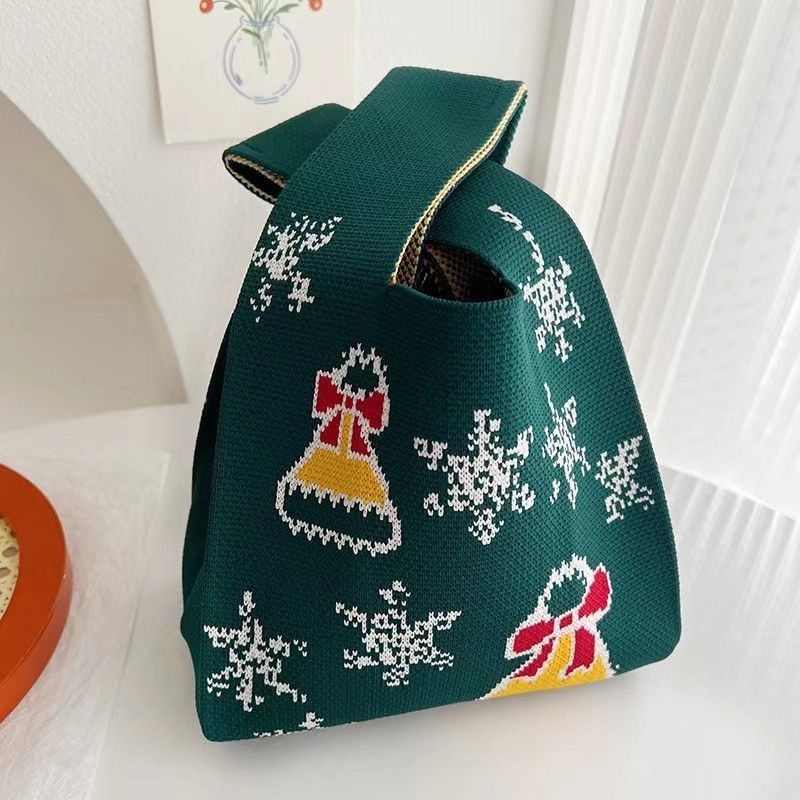 聖誕針織腕提禮物袋 裝糖果/小禮/交換禮物（多圖樣）